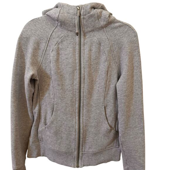 Lululemon Scuba Hoodie Cotton Full Zip Fleece in "Heathered Vapor" Gray Size 6 - Picture 6 of 14